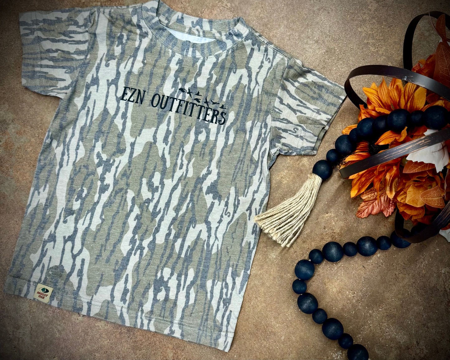 EZN Outfitters Youth Mossy Oak Washed Out Black Ink S/S TEE Shirt