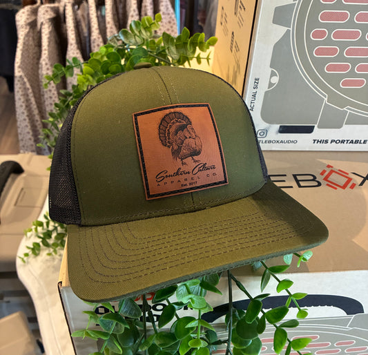 Southern Culture Turkey Strut Leather Patch Snapback Hat