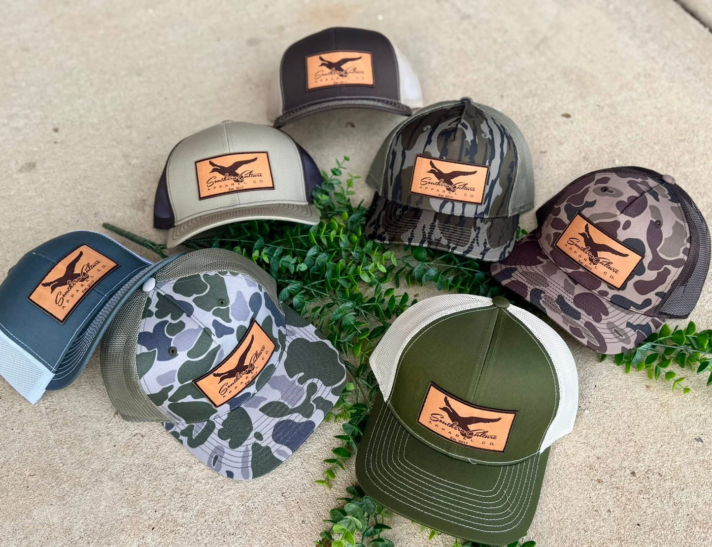 Southern Culture Mallard in Flight Leather Patch Snapback Hat