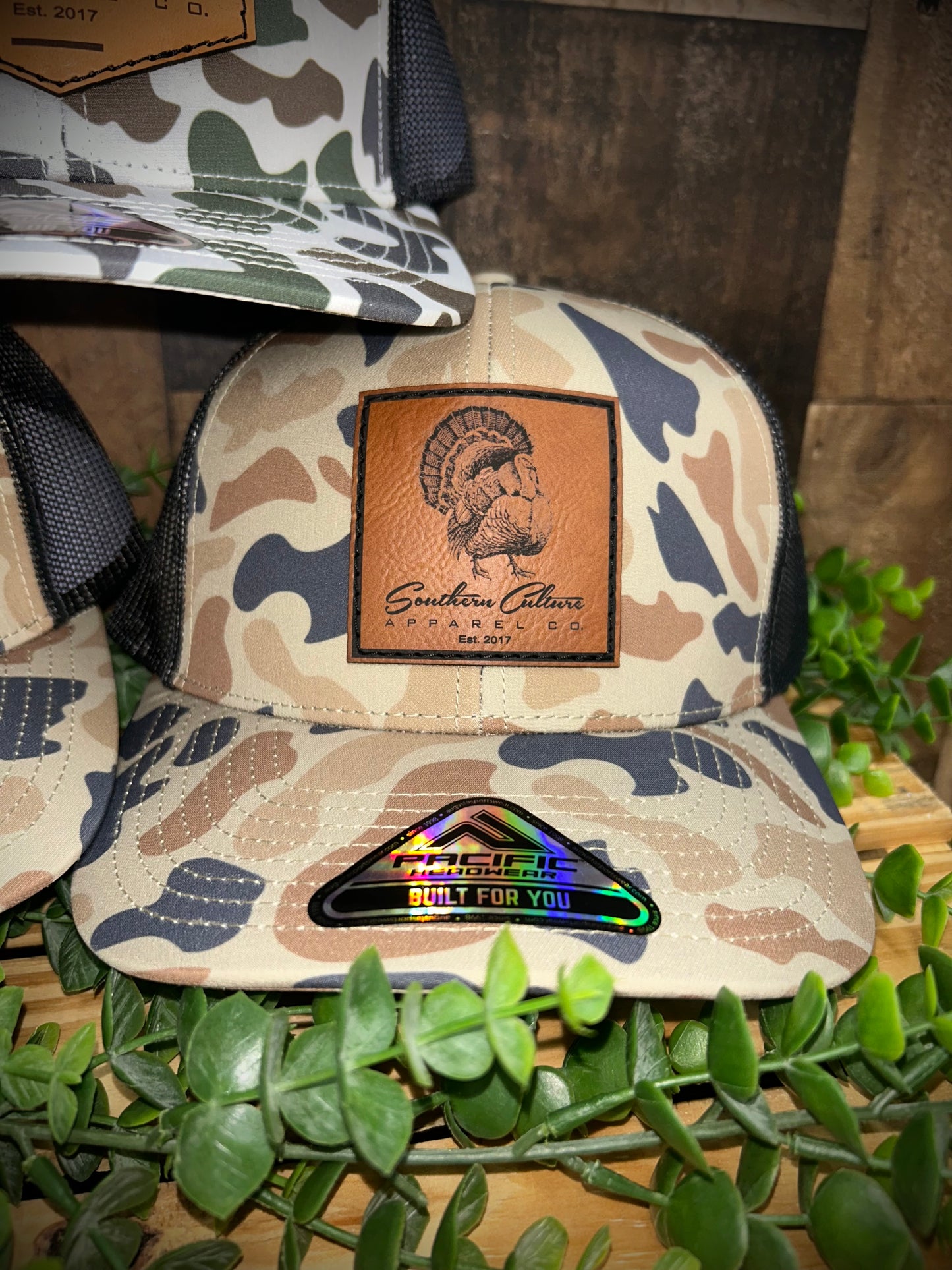 Southern Culture Turkey Strut Leather Patch Snapback Hat