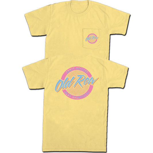 Old Row Outdoors Women's Butter w Pink Circle Logo Pocket S/S TEE Shirt