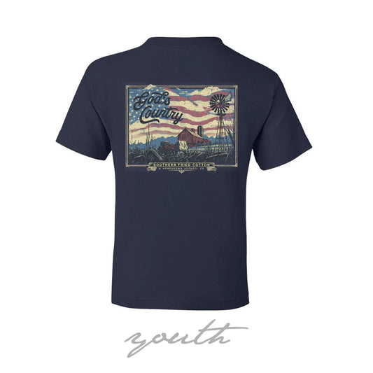 Southern Fried Cotton Youth Boy God's Country S/S TEE Shirt