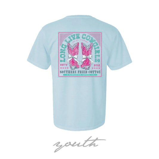 Southern Fried Cotton Youth Girls Boots & Bows S/S TEE Shirt