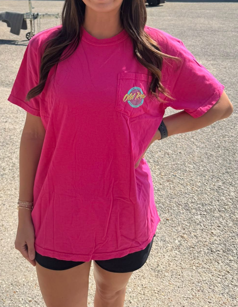 Old Row Outdoors Women's Circle Logo W Teal S/S TEE Shirt