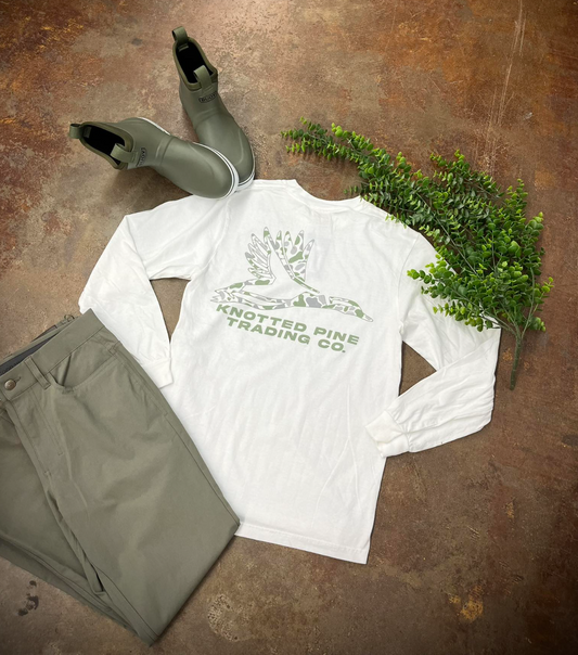 Knotted Pine Trading Co. Snow Camo L/S TEE Shirt