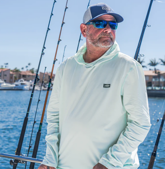 Aftco Men's Air O Mesh Hooded Performance L/S Shirt