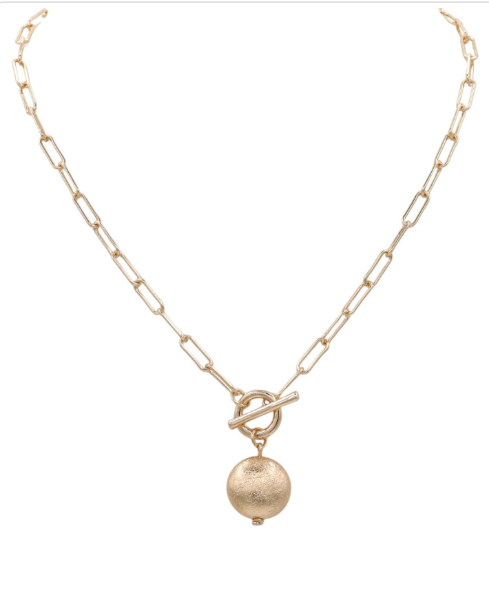 Ball Pendant Toggle Necklace