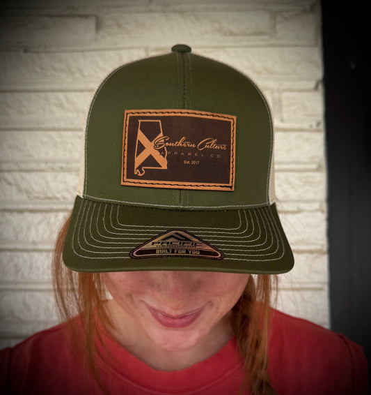 Southern Culture State Tradition Dark Leather Patch Snapback Hat