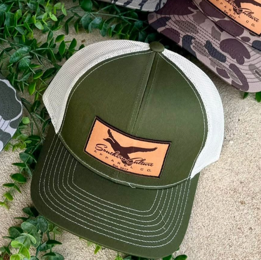 Southern Culture Mallard in Flight Leather Patch Snapback Hat