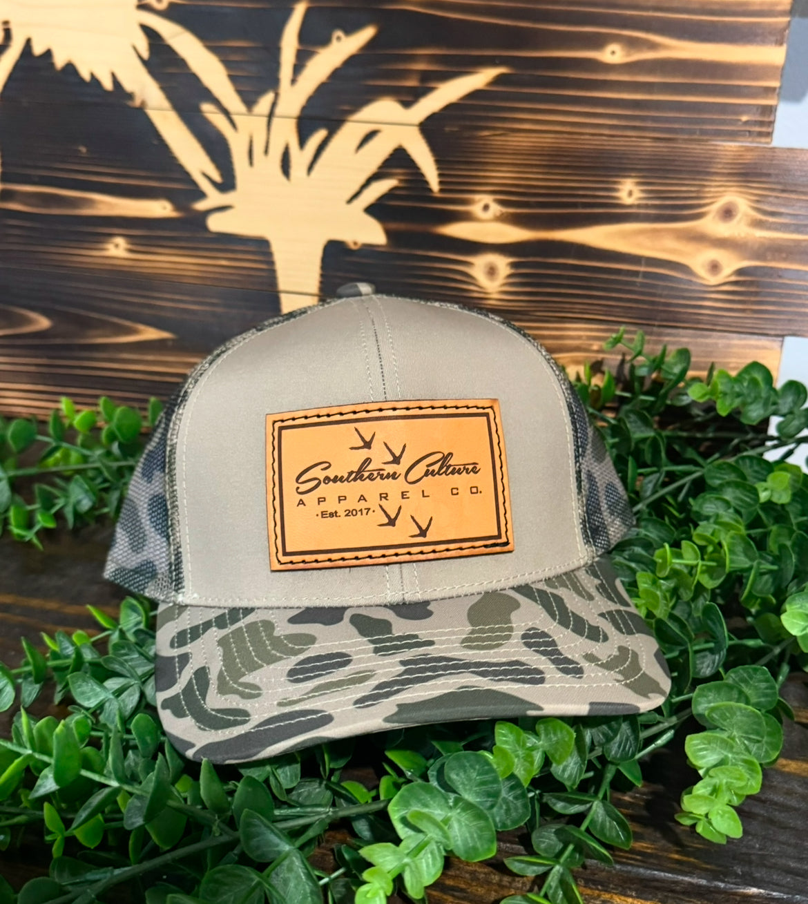 Southern Culture Tracks Leather Patch Snapback Hat