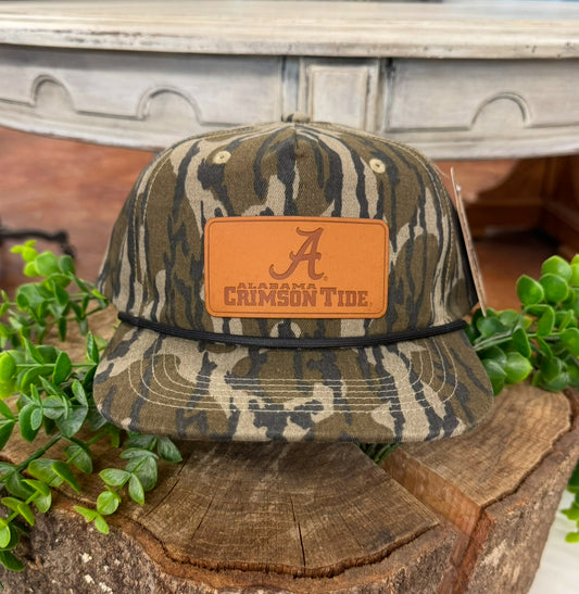 Speckle Bellies Crimson Tide Leather Patch Rope Snapback Hat