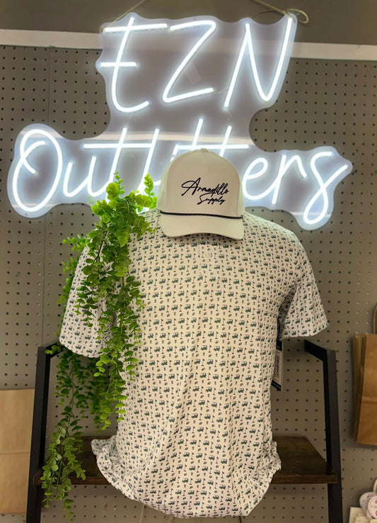 Struttin Cotton Men's Andy Stripe Cart Path Only Polo Shirt