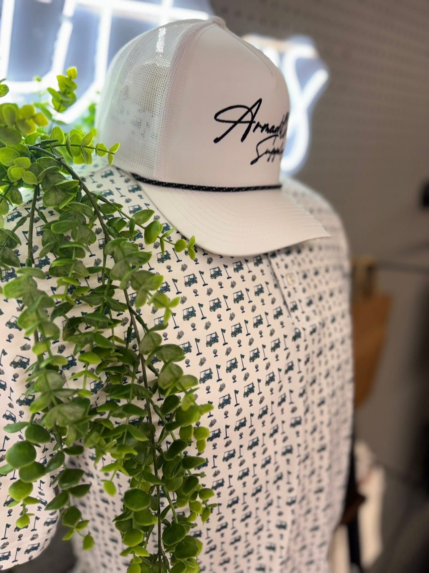 Struttin Cotton Men's Andy Stripe Cart Path Only Polo Shirt