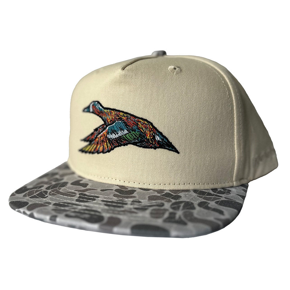 Roost Waterfowl Youth Roost Embroidered Mottled Canvas Marsh Camo Bill Snapback Hat