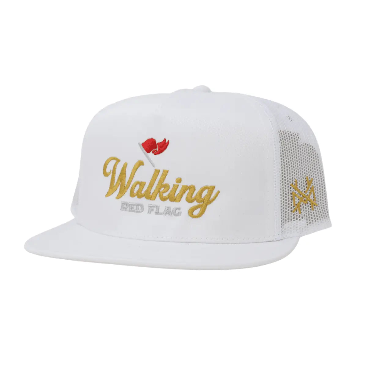 Mad Hatter Walking Red Flag Trucker Snapback Hat