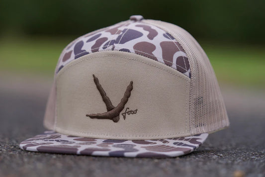 Freak Outdoors Woodsman Turkey Track Puff Embroidered 7 Panel Snapback Hat
