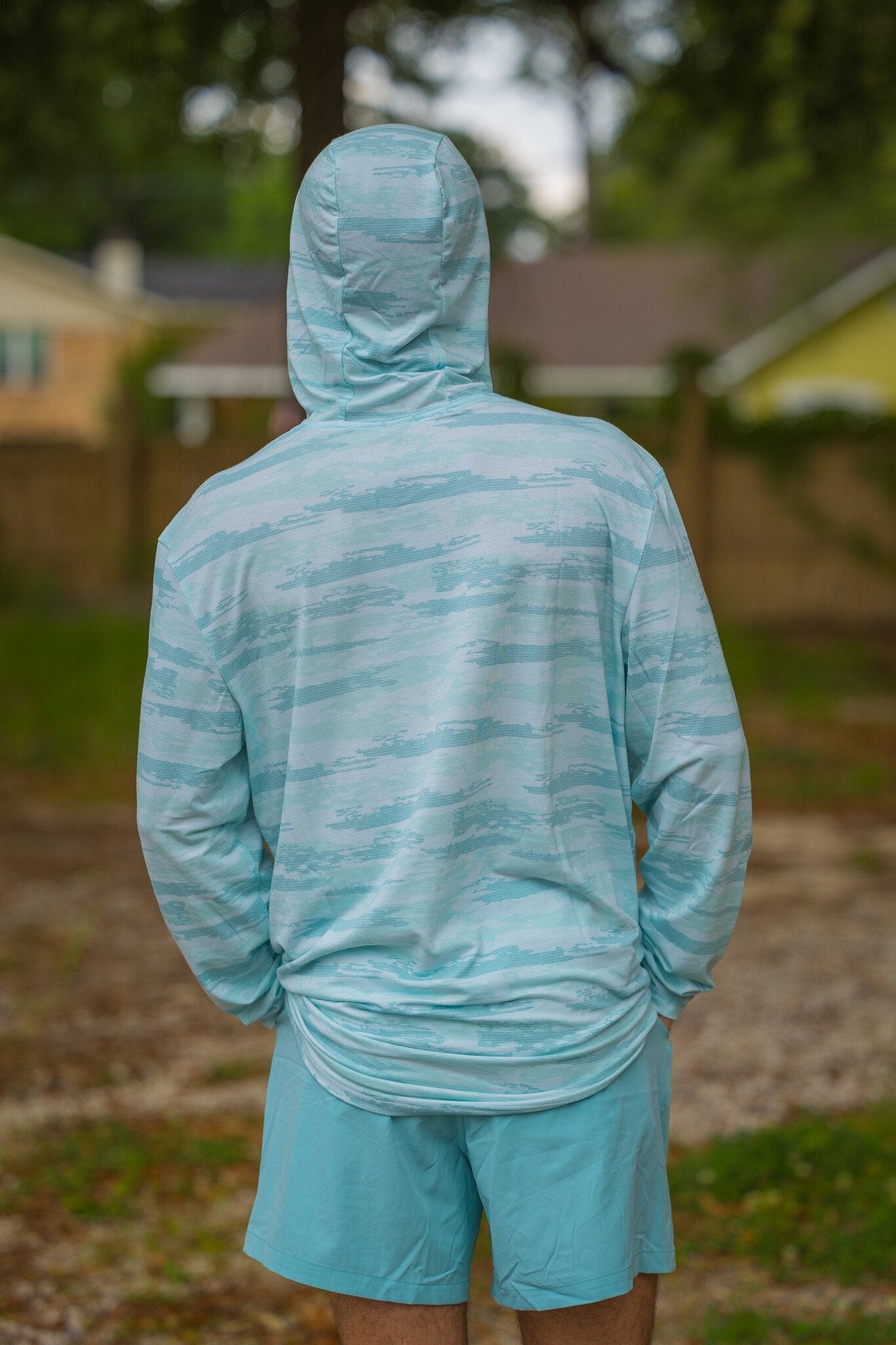 Aftco Men's Ocean Bound UPF Printed Hood L/S Performance Shirt
