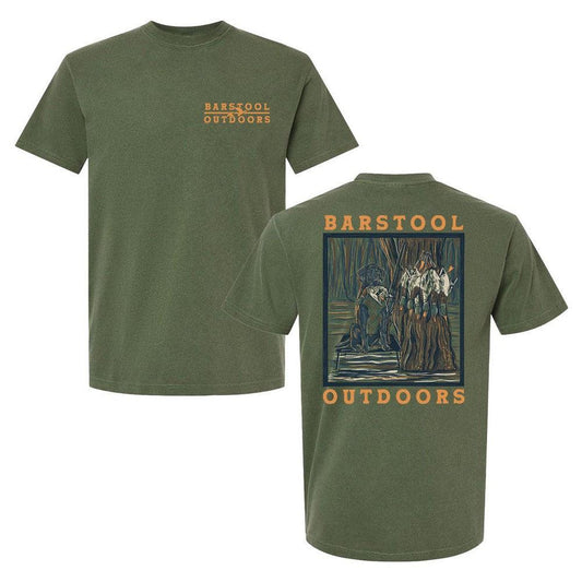Bar Stool Outdoors Duck Hunt Lab Pocket S/S TEE Shirt