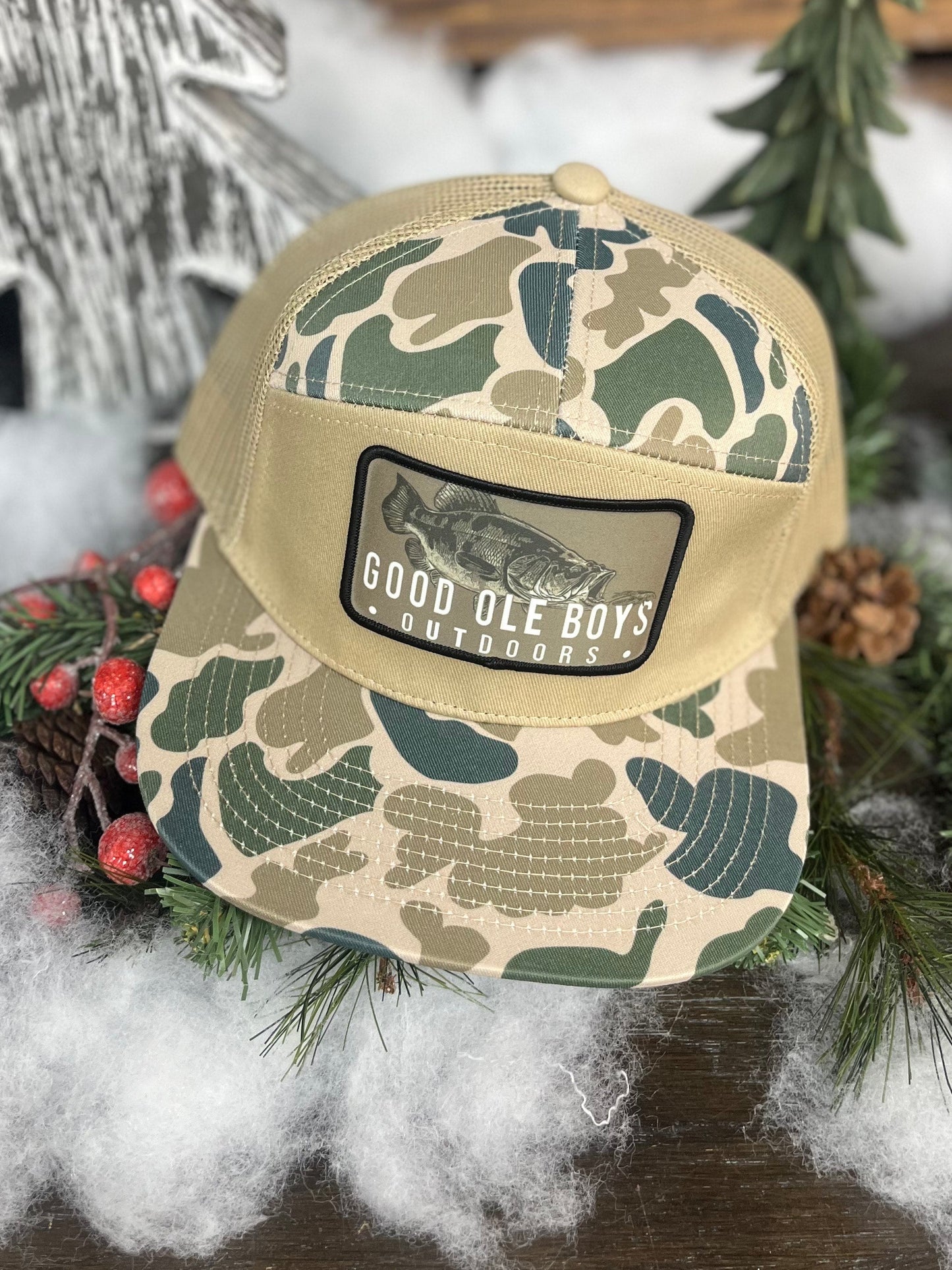 Good OLE Boy Outdoors Bass Patch 7 Panel Snapback Hat