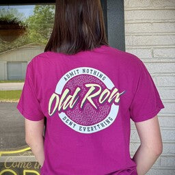 Old Row Outdoors Women's Boysenberry Circle Logo W Light Lavender/Green Pocket S/S TEE Shirt