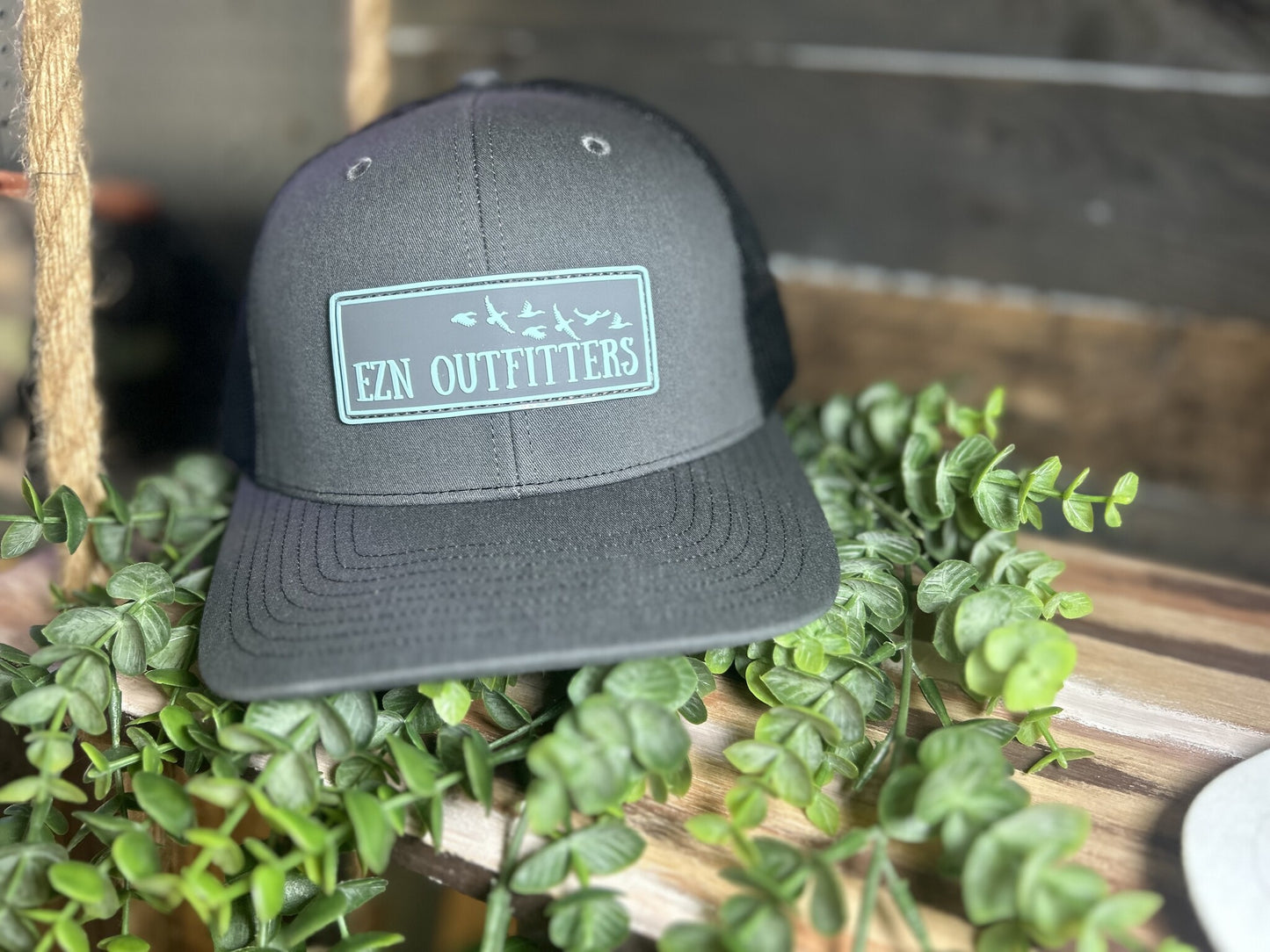 EZN Outfitters Blue/Grey Rubber Patch Snapback Hat