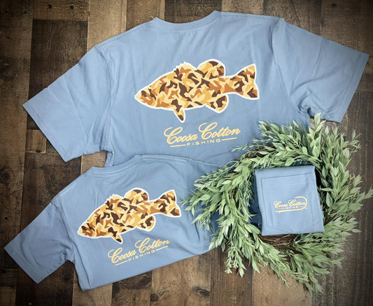 Coosa Cotton Youth Duck Camo Bass S/S TEE Shirt
