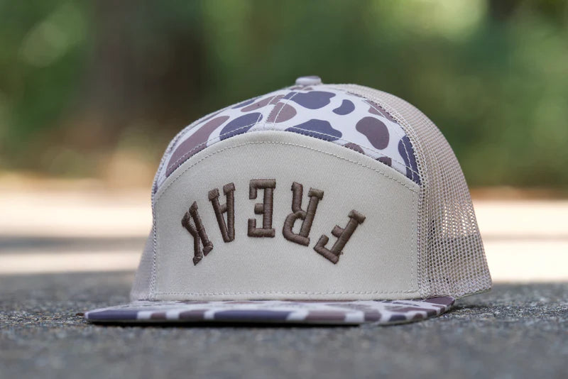 Freak Outdoors Woodsman Upside Down Freak Embroidered 7 Panel Snapback Hat