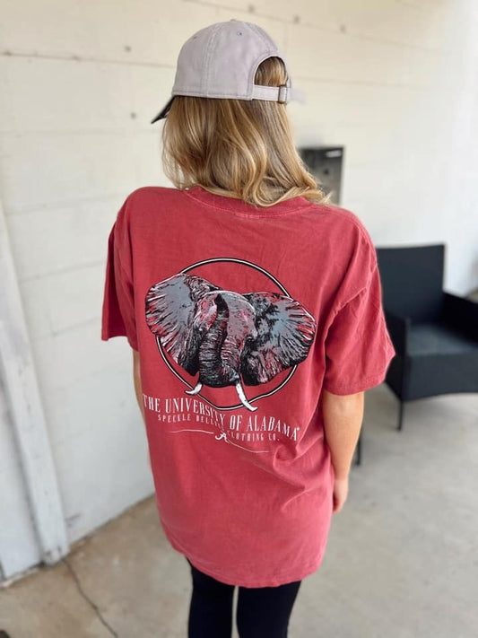 Speckle Bellies Alabama Circle Elephant S/S TEE Shirt