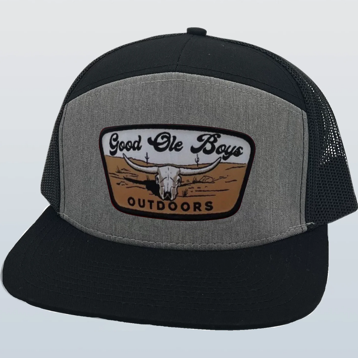 Good OLE Boy Outdoors Cattle Skull Patch 7 Panel Snapback Hat