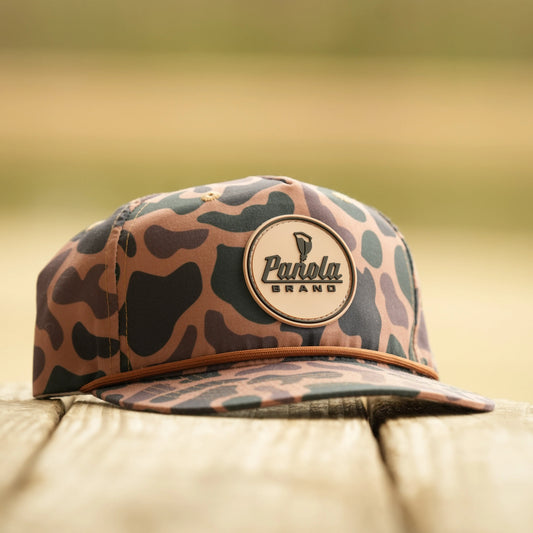 Panola Brand Rubber Patch Camo Rope Snapback Hat