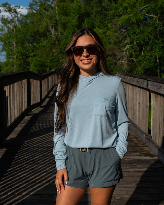 Marsh Wear Apparel Women's Buxton Hood W Pocket L/S Knitted Performance Shirt