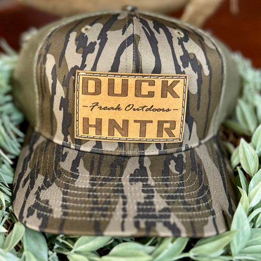 Freak Outdoors Duck HNTR Leather Patch Snapback Hat