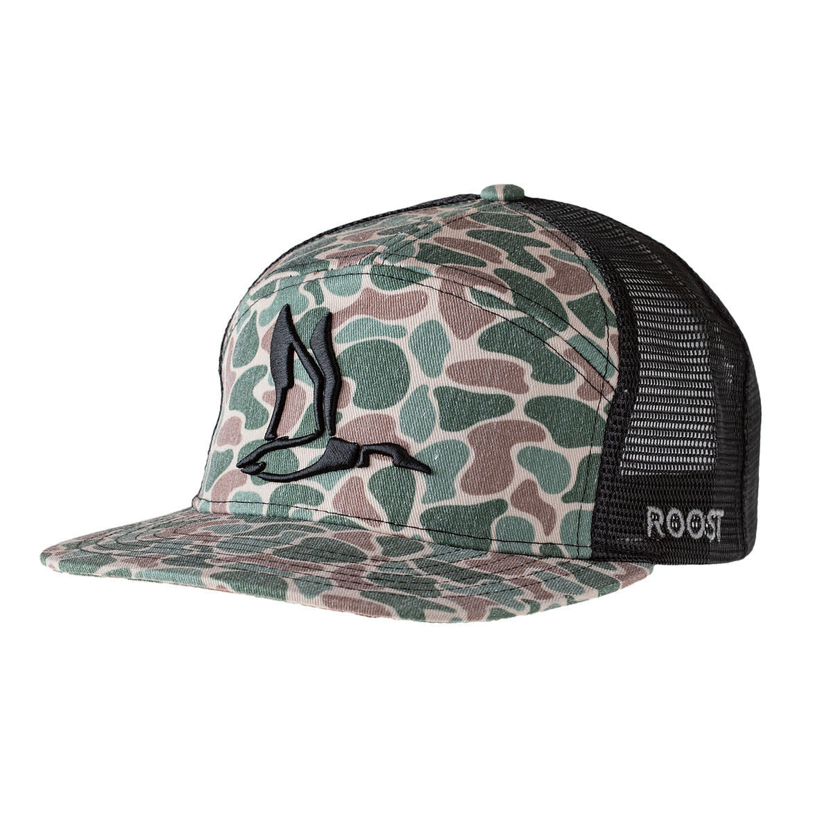 Roost Waterfowl Roost 3D Puff Duck Logo Embroidered 7 Panel Snapback Hat