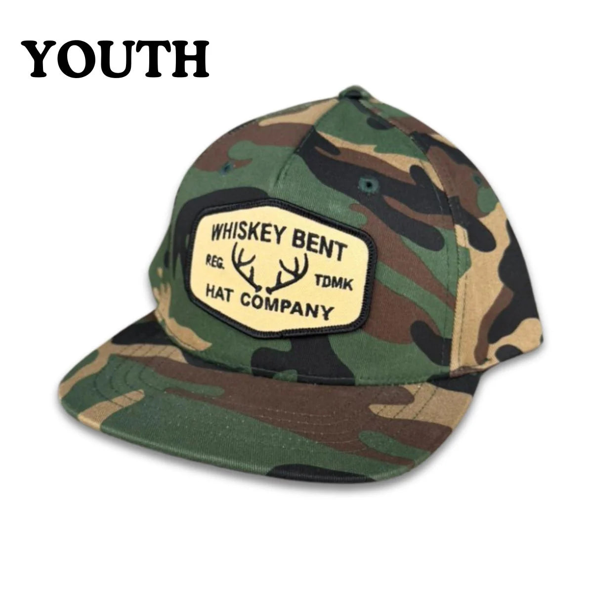 Whiskey Bent Hat Co. Youth 8 Point Patch Snapback Hat