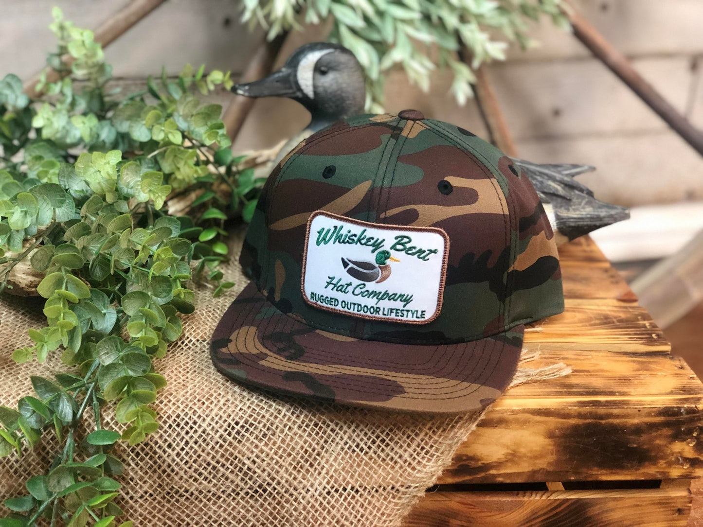 Whiskey Bent Hat Co. Green Head Snapback Hat