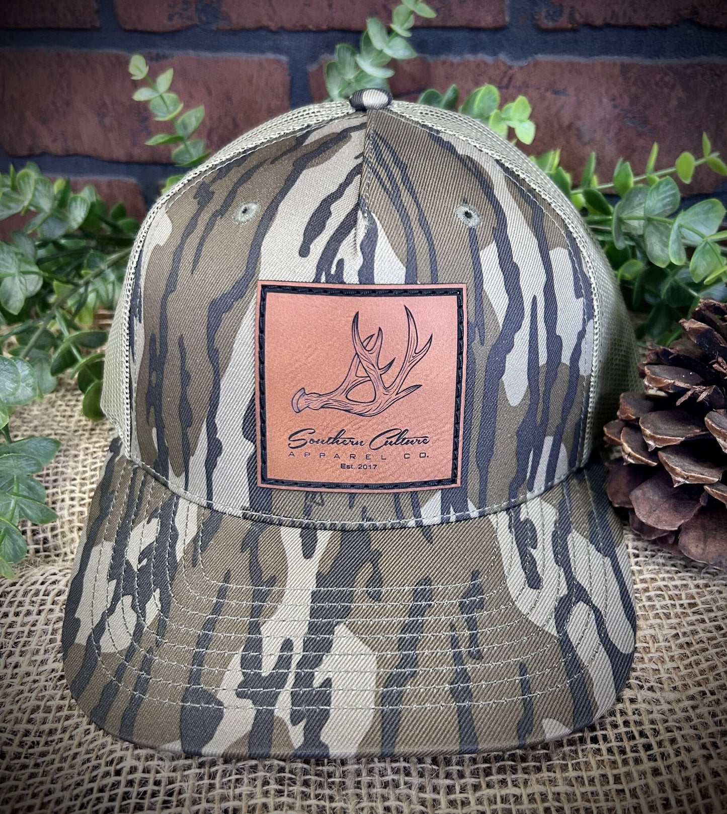 Southern Culture Antler Leather Patch Snapback Hat