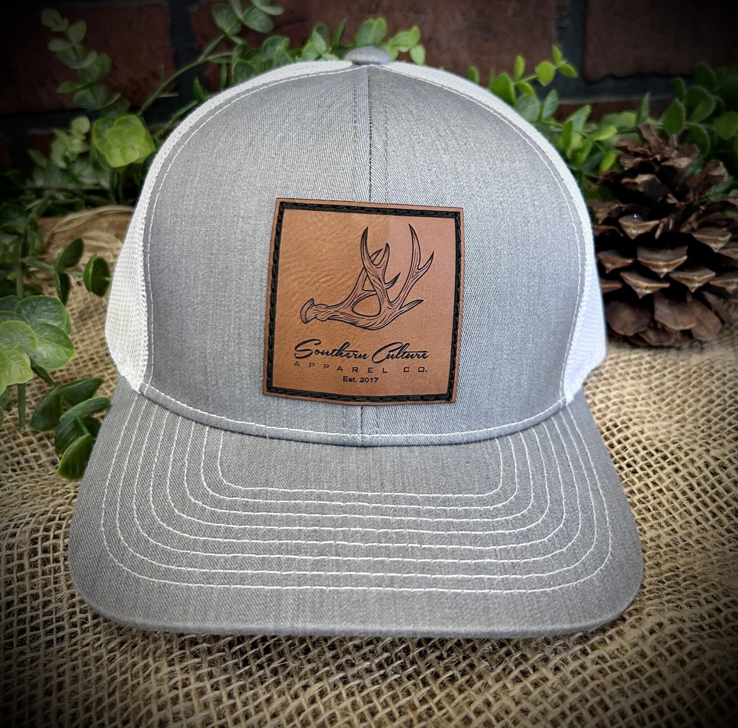 Southern Culture Antler Leather Patch Snapback Hat