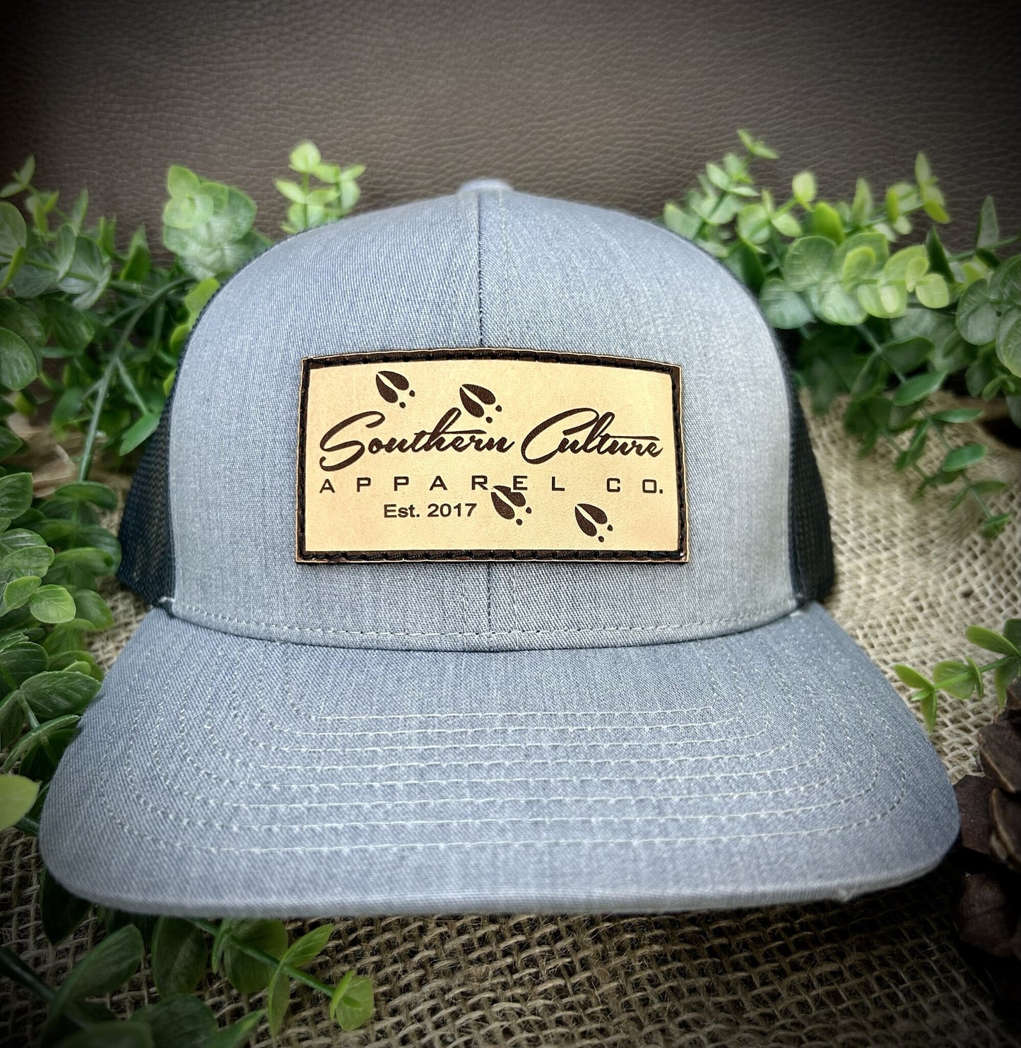 Southern Culture Deer Tracks Leather Patch Snapback Hat