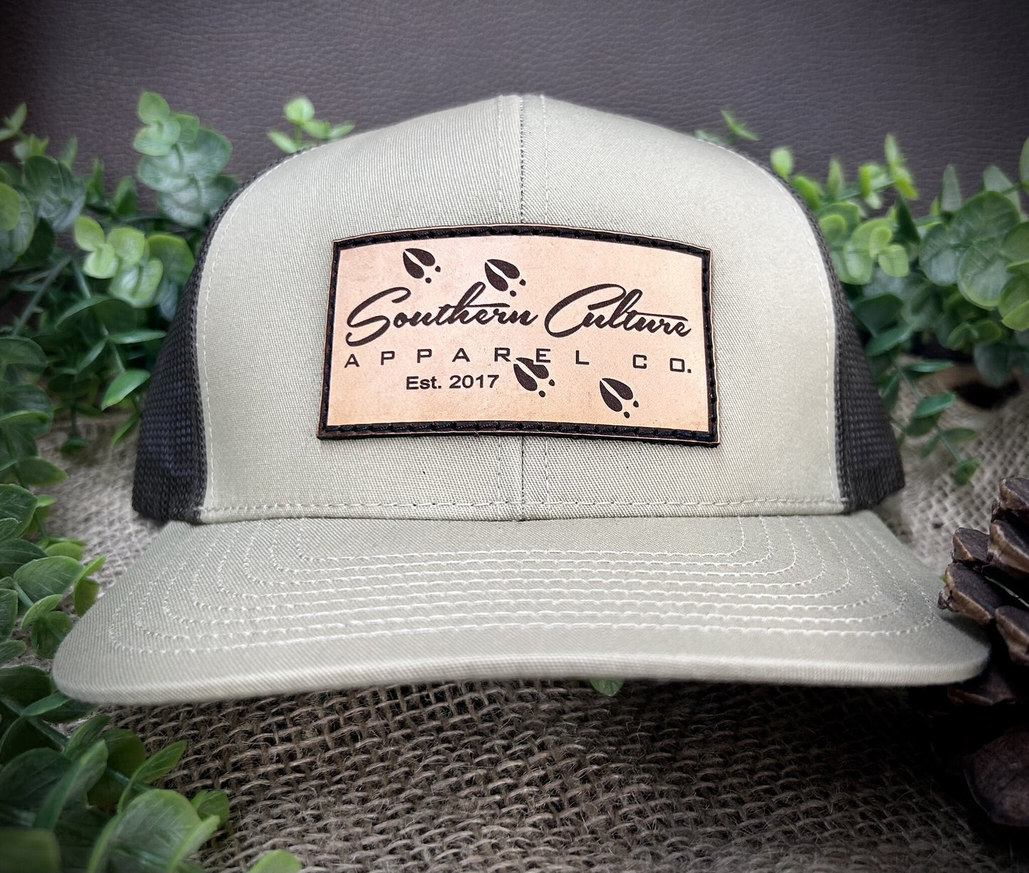 Southern Culture Deer Tracks Leather Patch Snapback Hat