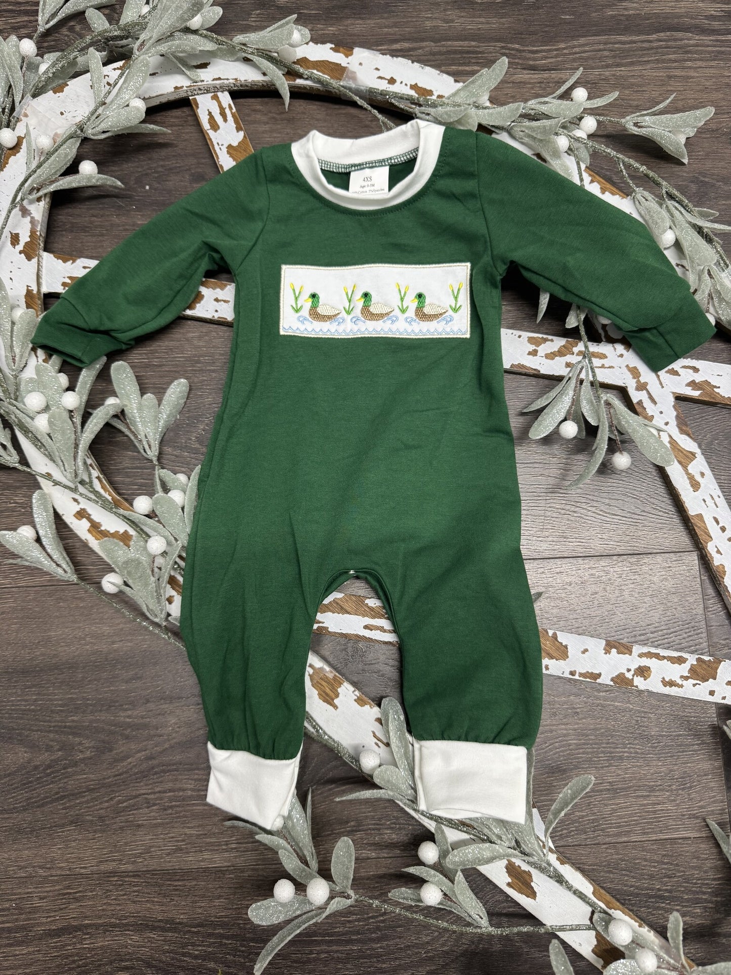 Baby Boy Cotton Duck Applique Romper