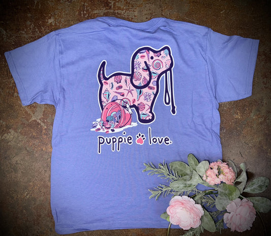 Puppie Love Youth Girls Shell Collection Pup S/S TEE Shirt
