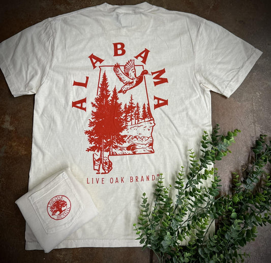Live Oak Brand Alabama State Outline S/S TEE Shirt