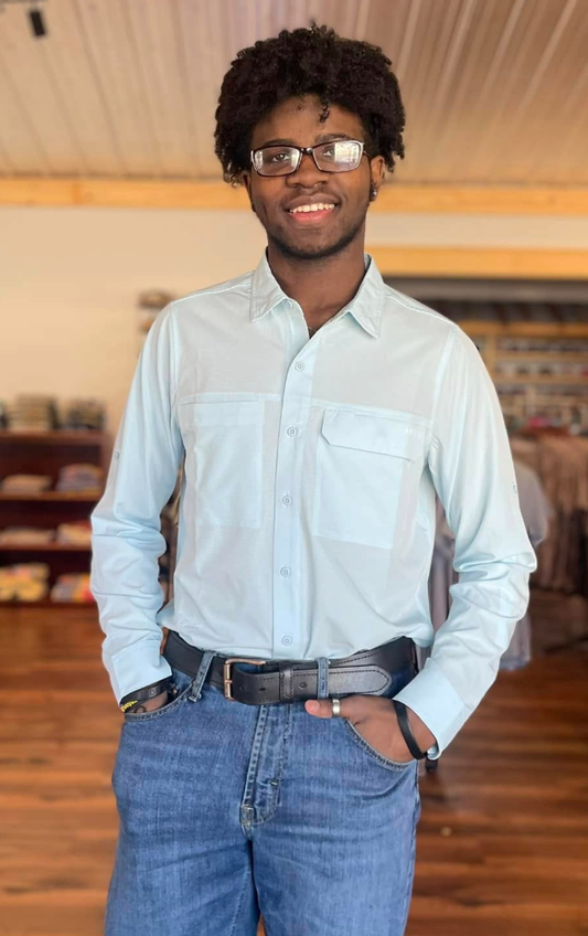 Aftco Men's Air O Mesh Tech L/S Button Down Shirt