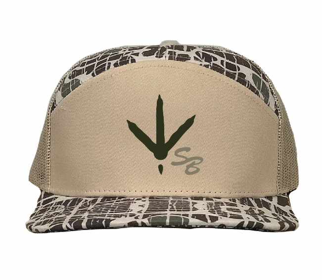 Speckle Bellies Turkey Tracks SB 7 Panel Flatbill Snapback Hat