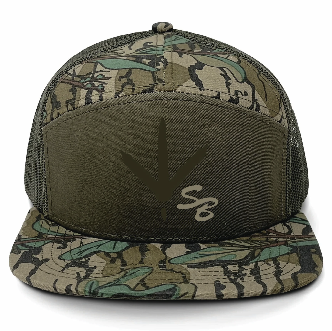 Speckle Bellies Turkey Tracks SB 7 Panel Flatbill Snapback Hat