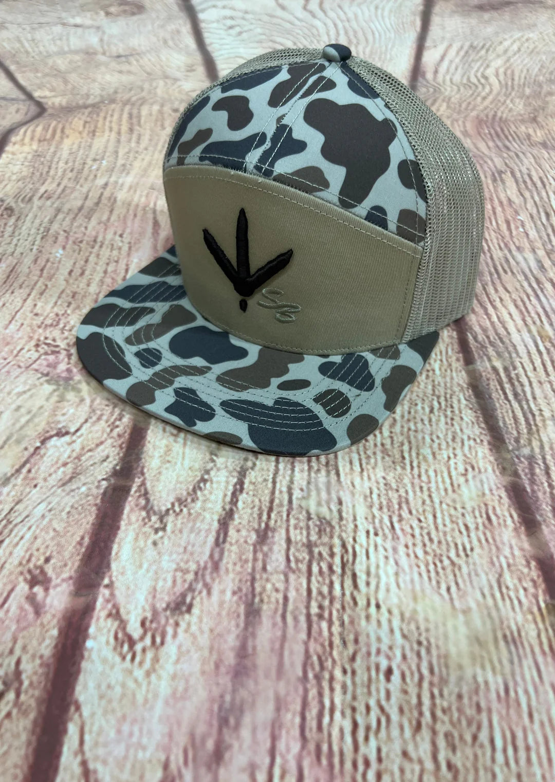 Speckle Bellies Turkey Tracks SB 7 Panel Flatbill Snapback Hat
