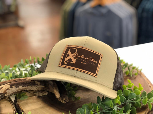 Southern Culture State Tradition Dark Leather Patch Snapback Hat