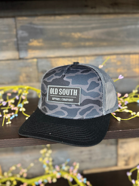Old South Apparel Blackout Camo Snapback Hat