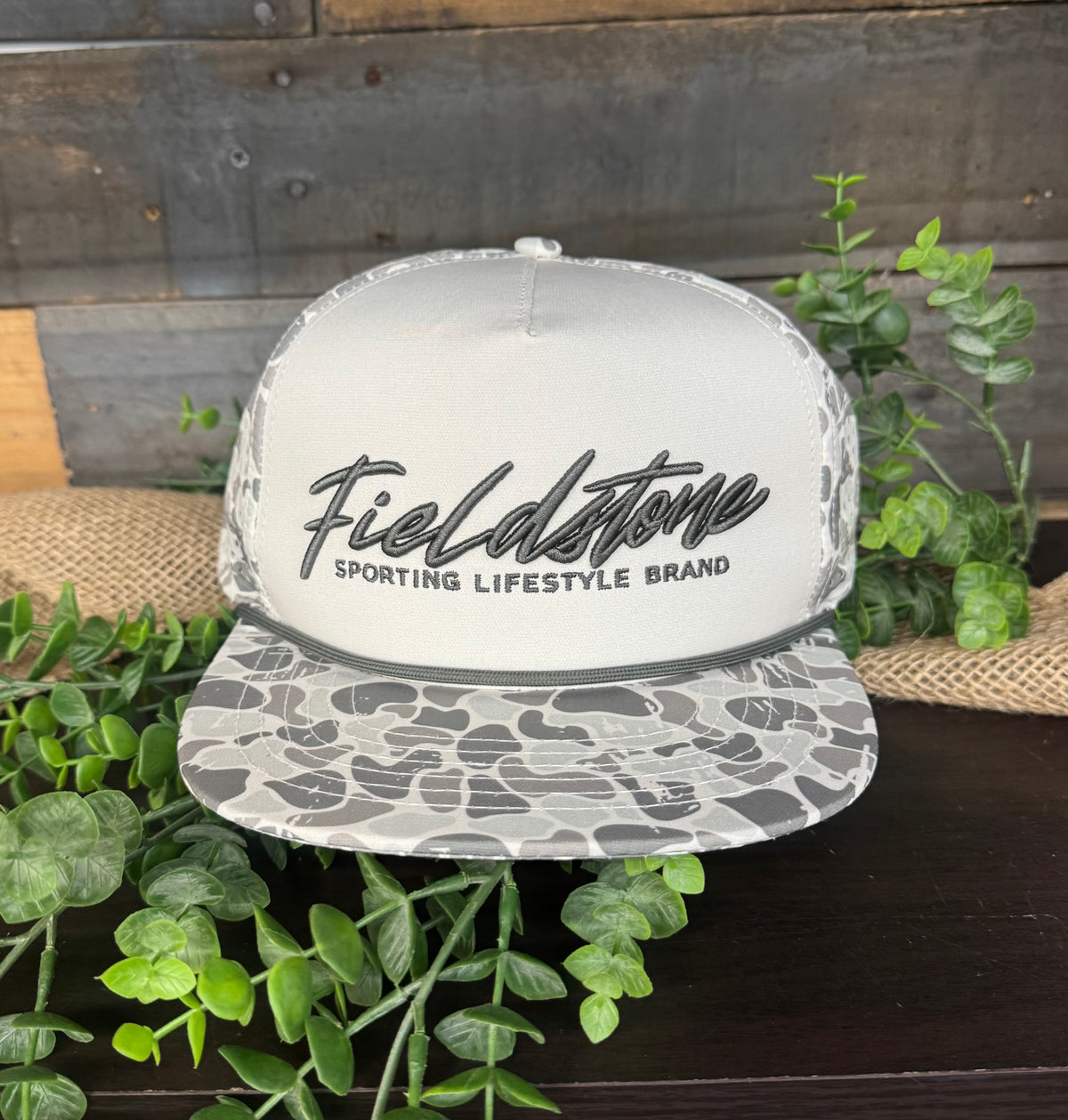 Fieldstone Outdoors Script Logo Rope Snapback Hat
