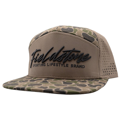 Fieldstone Outdoors Grey Embroidered 7 Panel Performance Snapback Hat